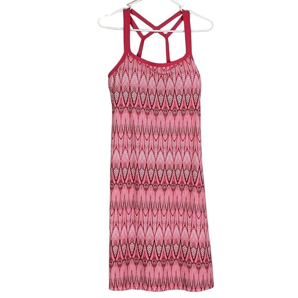prAna Cora Azalea Feather Dress Women's size small, Pink, Racerback, removable p